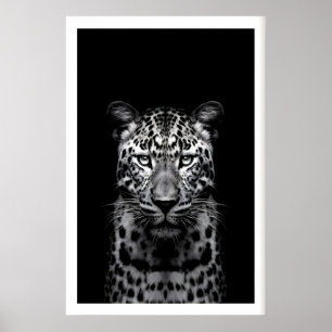 Arte de Pared de Leopardo Fotografía en Blanco y N