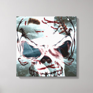 Arte de pared de lienzo de calavera gótica
