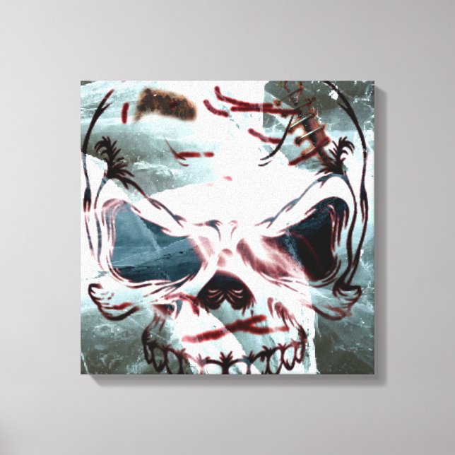 Arte de pared de lienzo de calavera gótica (Anverso)