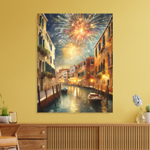 Arte de pared de lienzo de fuegos artificiales sob