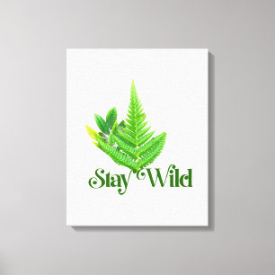 Arte de pared de lienzo de hoja de helecho Salvaje