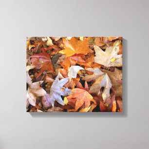 Arte de pared de lienzo de hojas de otoño