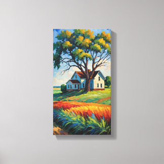 Arte de pared de lienzo de la casa antigua