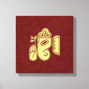 Arte de pared de lienzo de la deidad hindú Ganesha