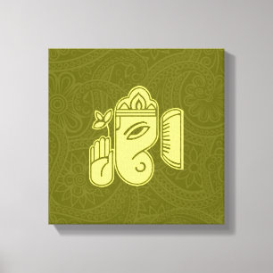 Arte de pared de lienzo de la deidad hindú Ganesha