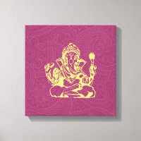 Arte de pared de lienzo de la deidad hindú Ganesha
