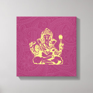 Arte de pared de lienzo de la deidad hindú Ganesha