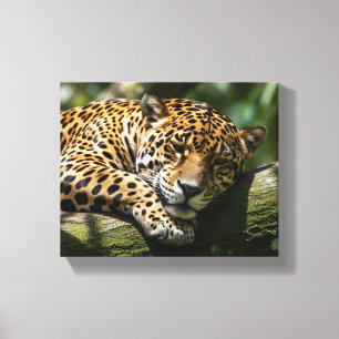 arte de pared de lienzo de leopardo durmiendo
