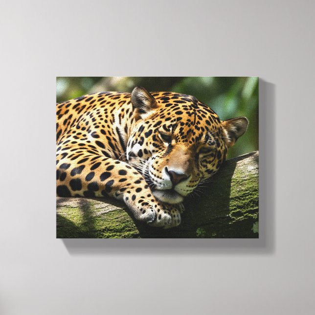 arte de pared de lienzo de leopardo durmiendo (Anverso)