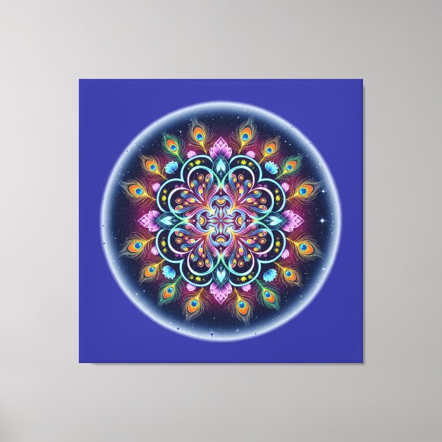 Arte de pared de lienzo de mandala cósmico (Anverso)