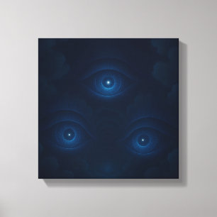 Arte de pared de lienzo de ojos de energía mística