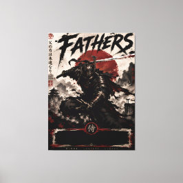 Arte de pared de lienzo de padres samuráis