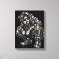 Arte de pared de lienzo de perro disco – Mosaico m