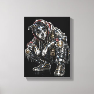 Arte de pared de lienzo de perro disco – Mosaico m