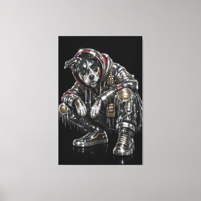 Arte de pared de lienzo de perro disco – Mosaico m (Anverso)