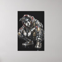 Arte de pared de lienzo de perro disco – Mosaico m