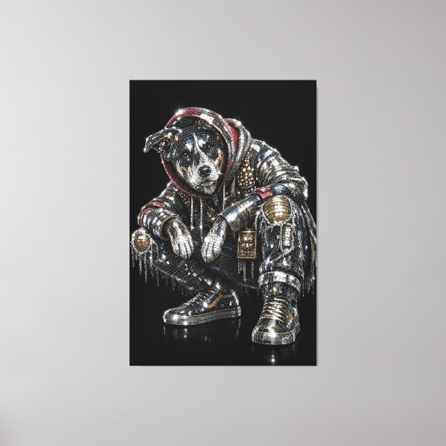 Arte de pared de lienzo de perro disco – Mosaico m (Anverso)