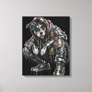 Arte de pared de lienzo de perro disco – Mosaico m