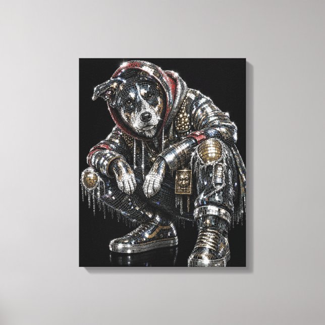 Arte de pared de lienzo de perro disco – Mosaico m (Anverso)