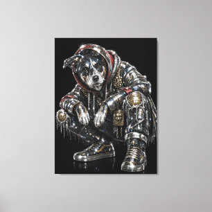 Arte de pared de lienzo de perro disco – Mosaico m