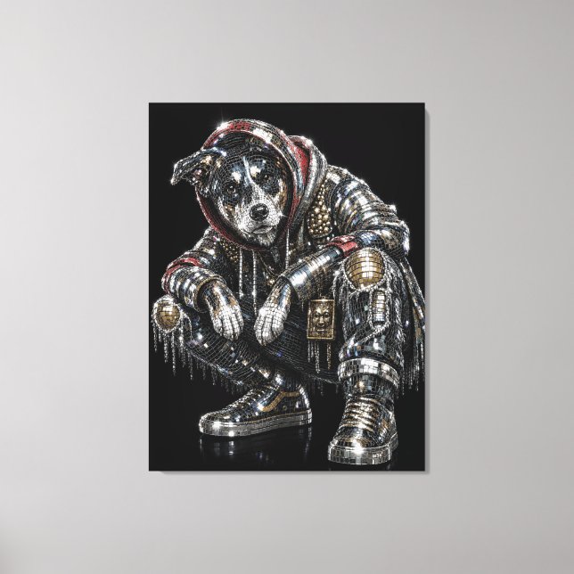 Arte de pared de lienzo de perro disco – Mosaico m (Anverso)