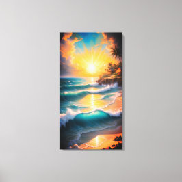 Arte de pared de lienzo de playa tropical