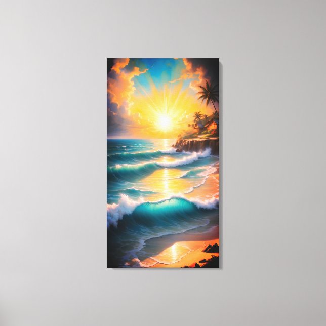 Arte de pared de lienzo de playa tropical (Anverso)