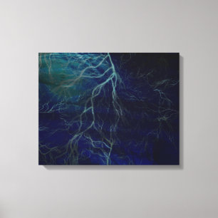 Arte de pared de lienzo de relámpagos abstracto