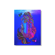 Arte de pared de lienzo de sirena bohemia
