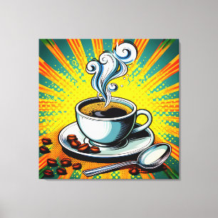 Arte de pared de lienzo de taza de café