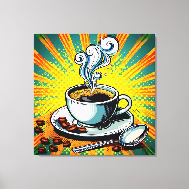 Arte de pared de lienzo de taza de café (Anverso)