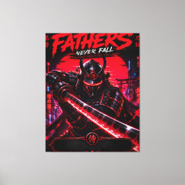 Arte de pared de lienzo del padre samurái cibernét