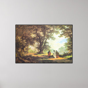 Arte de pared de lienzo enmarcado Camino a Emaús d
