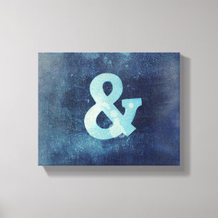 arte de pared de lienzo envuelto y ampersand blue