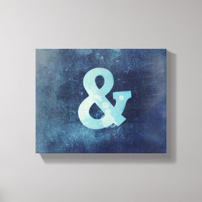 arte de pared de lienzo envuelto y ampersand blue (Anverso)