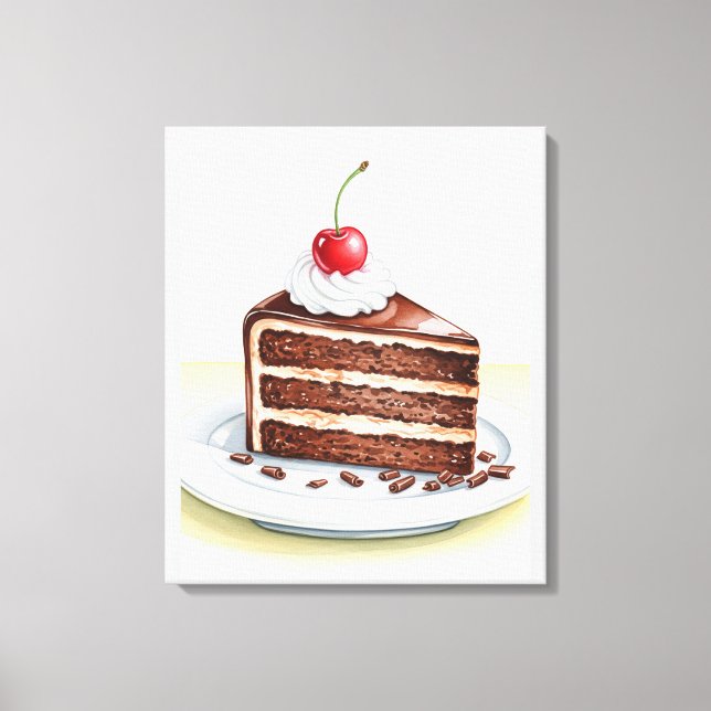 Arte de pared de lienzo estirado de pastel de choc (Anverso)