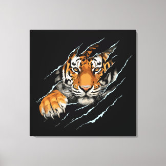 Arte de pared de lienzo estirado de tigre