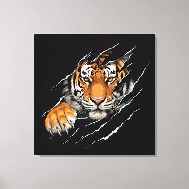 Arte de pared de lienzo estirado de tigre (Anverso)