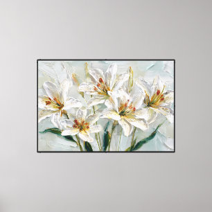 Arte de pared de lienzo floral abstracto – Flor ar