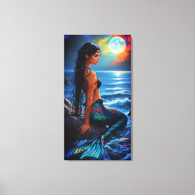 Arte de pared de lienzo Sirena junto al mar (Anverso)