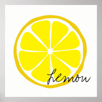Arte de pared de limón de cítricos de verano