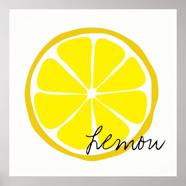 Arte de pared de limón de cítricos de verano (Frente)