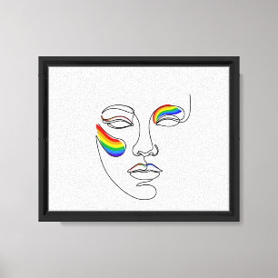 Arte de pared de línea abstracta minimalista de ro