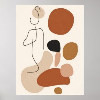 Arte de pared de línea abstracta minimalista | Org