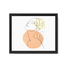 Arte de pared de línea de mujer minimalista