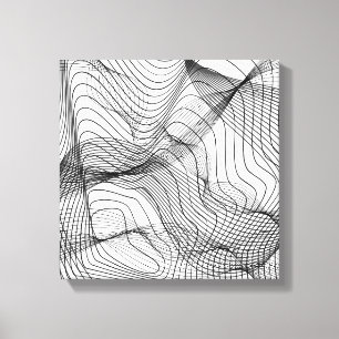 Arte de pared de líneas fluidas abstractas – Arte 