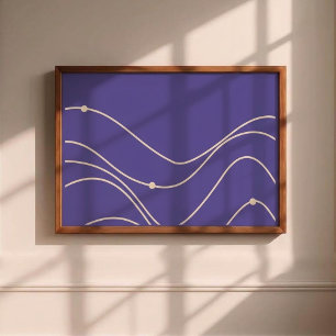 Arte de pared de líneas onduladas abstractas