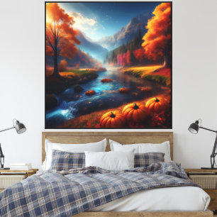 Arte de pared de lona caprichosa de otoño 40x40 pu