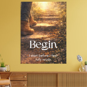 Arte de pared de lona con cita motivacional para o