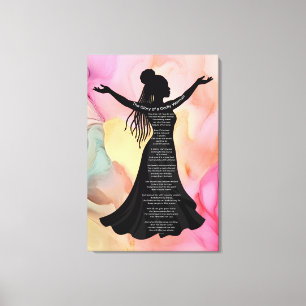 Arte de pared de lona de mujer cristiana con acuar
